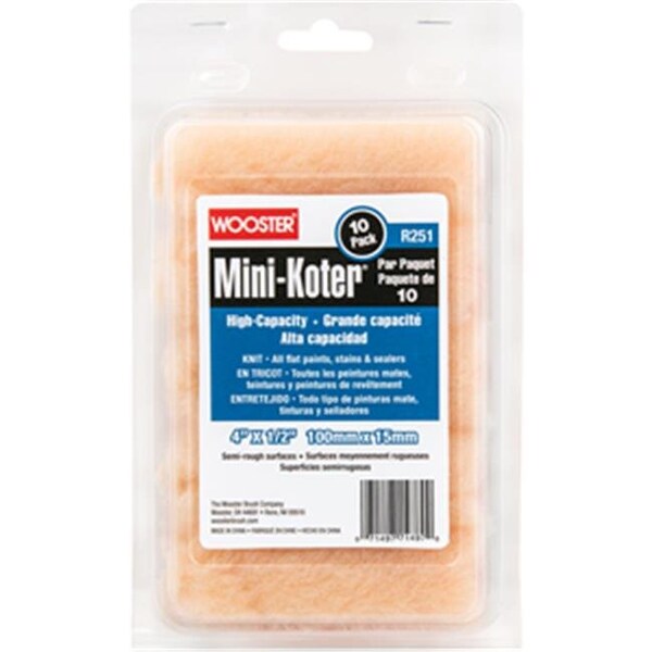 Wooster Wooster R251-4 4 x 0.5 in. Mini-Koter High-Capacity Roller; Pack of 10 71497189677 - main